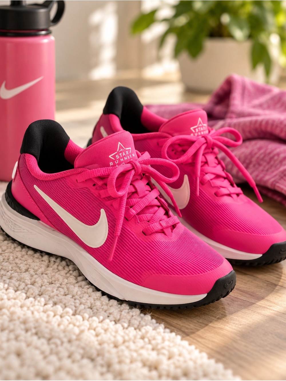 Nike Kids Hot Pink Sneakers | Lightweight Athletic Shoes | Running/Play Shoes